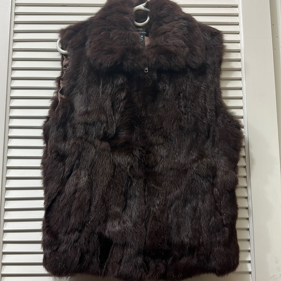 Rabbit Fur Chocolate Brown Vest - Picture 1 of 6